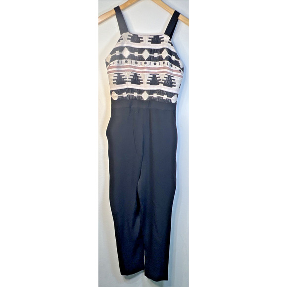 ANTHROPOLOGIE NOMAD BY MORGAN CARPER BLACK LA SIERRA JUMPSUIT SZ 4 - Picture 2 of 12